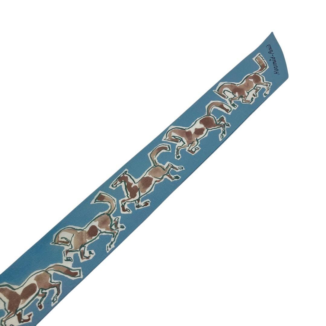 ⭐️良品⭐️ エルメス ショップ ツイリー 自由の馬 スカーフ ブルー