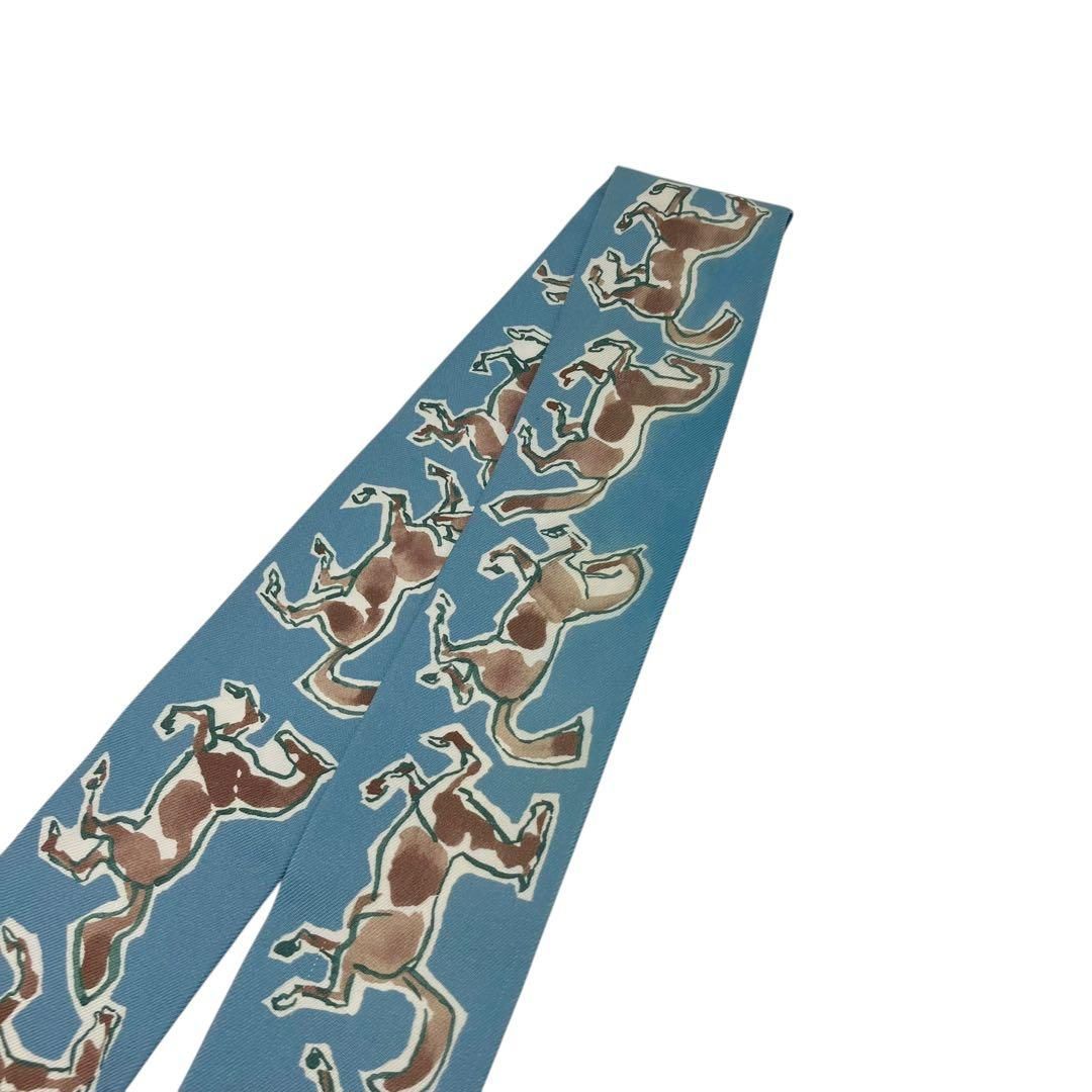 ⭐️良品⭐️ エルメス ツイリー 自由の馬 スカーフ ブルー シルク