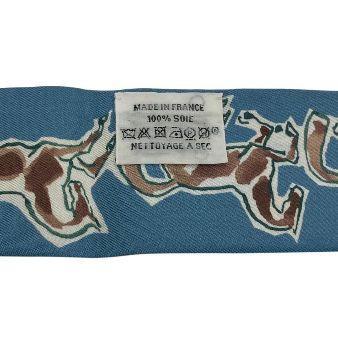 ⭐️良品⭐️ エルメス ツイリー 自由の馬 スカーフ ブルー シルク