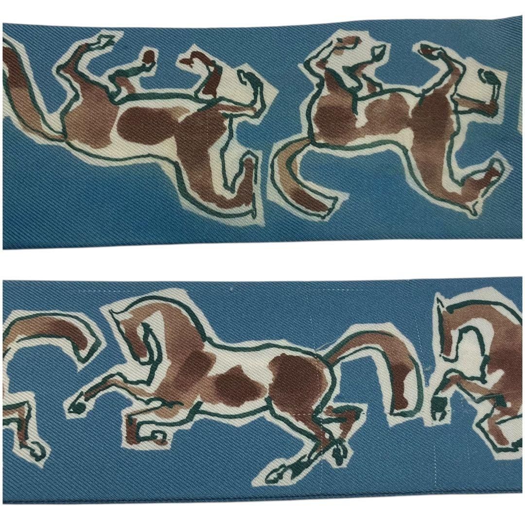 ⭐️良品⭐️ エルメス ツイリー 自由の馬 スカーフ ブルー シルク