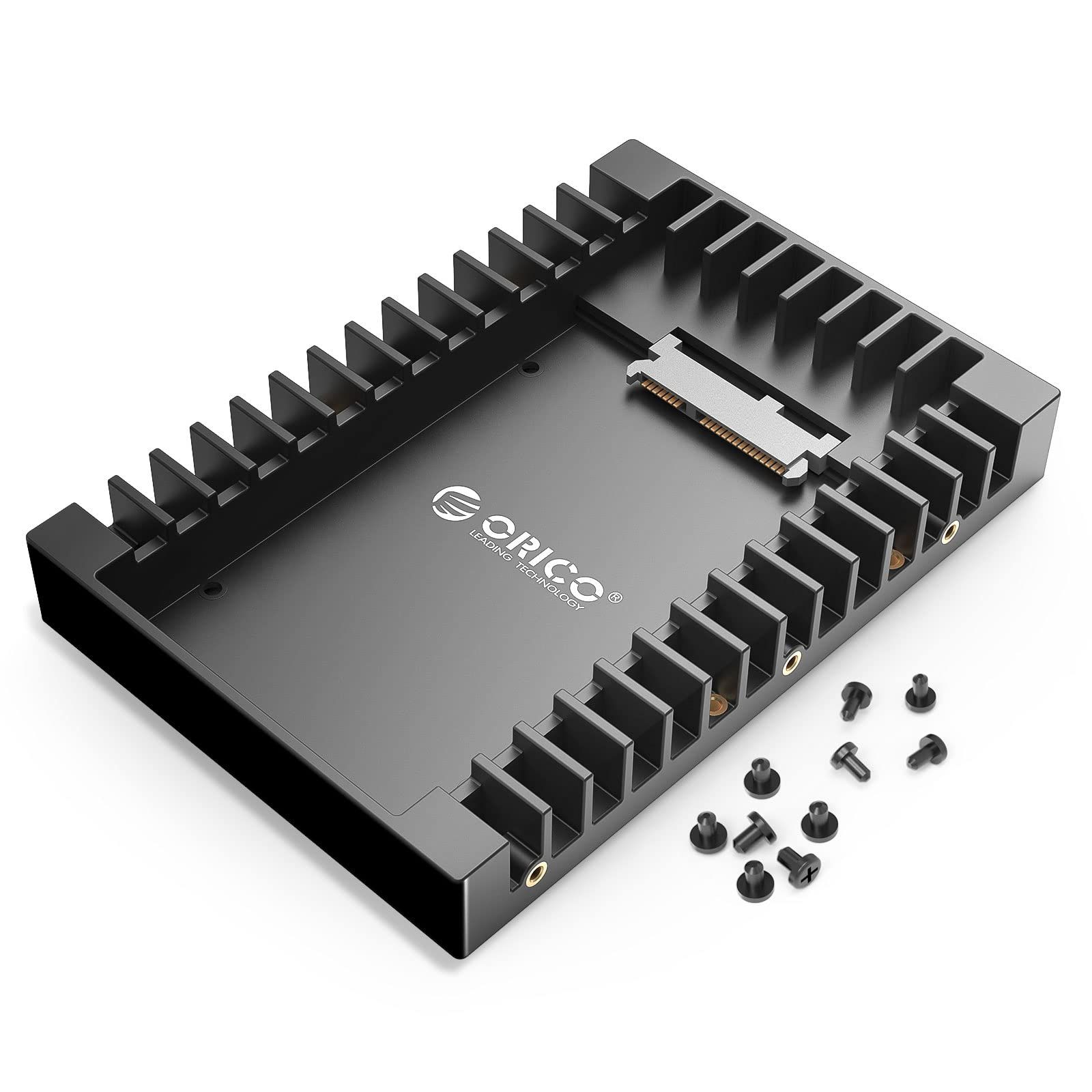 ORICO 2.5 SSD SATA-3.5 하드 드라이브 어댑터 내장 드라이브 베이 컨버터 마운트 브래킷 캐디 트레이 7/9.5/12.5mm 2.5인치 HDD/SSD SATA II [1125SS-V1-BK-EP]