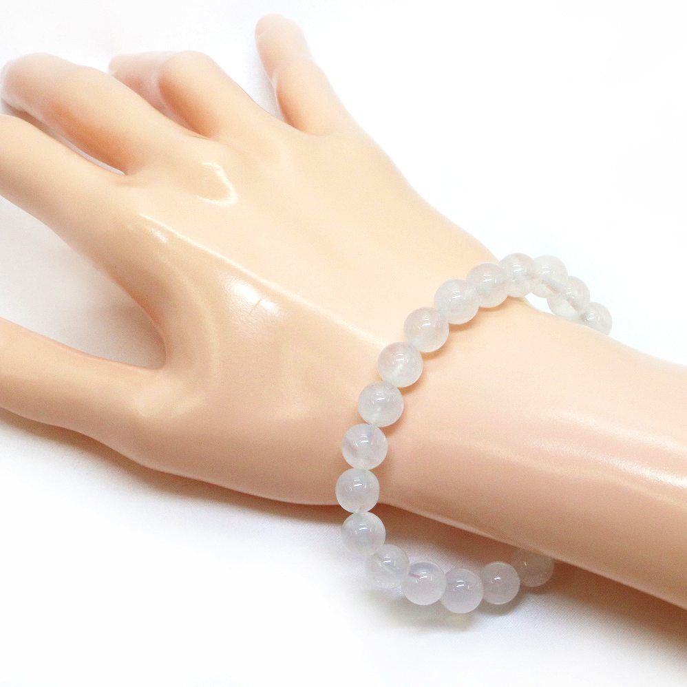 インカロ－ズ ブレスレット 手首まわり16cm用 ミルキー8㎜丸玉 セール中 インカロ－ズ ブレスレット 手首まわり16cm用 ミルキー8㎜丸
