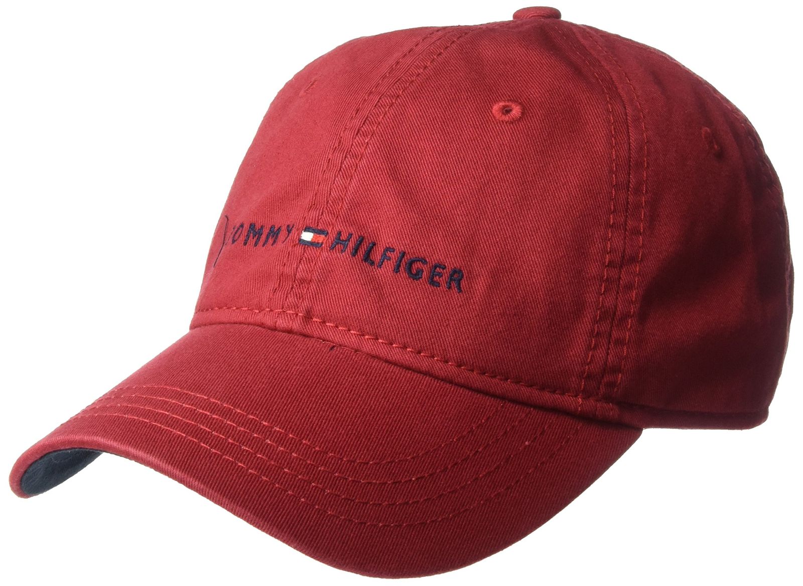 定番，安い Tommy Hilfiger (トミー ヒルフィガー) メンズ ロゴ ダッド ベースボールキャップ US サイズ: One Size カラー: レッド [レッド] [Free Size] ニット帽・ビーニー