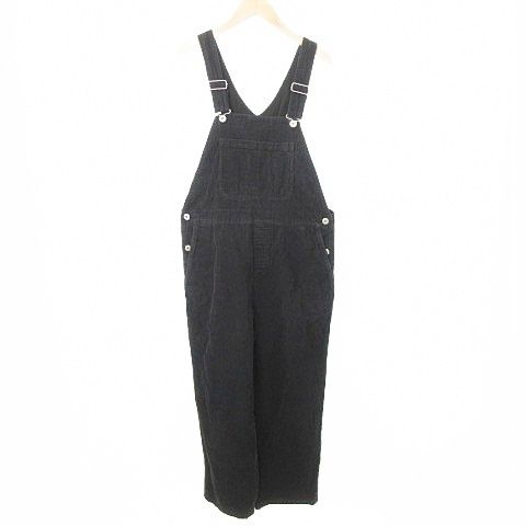 SLOBE IENA コーデュロイサロペット　ブラック スローブ イエナ SLOBE IENA コーデュロイ オーバーオール つなぎ 38