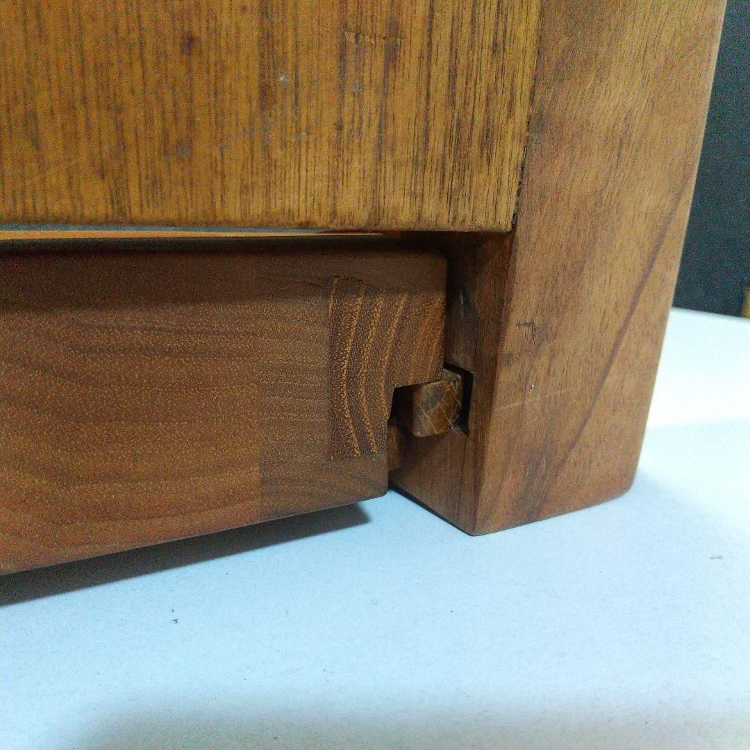 中古】木製 折り畳み座椅子 民芸 家具 和モダン 手彫り工芸