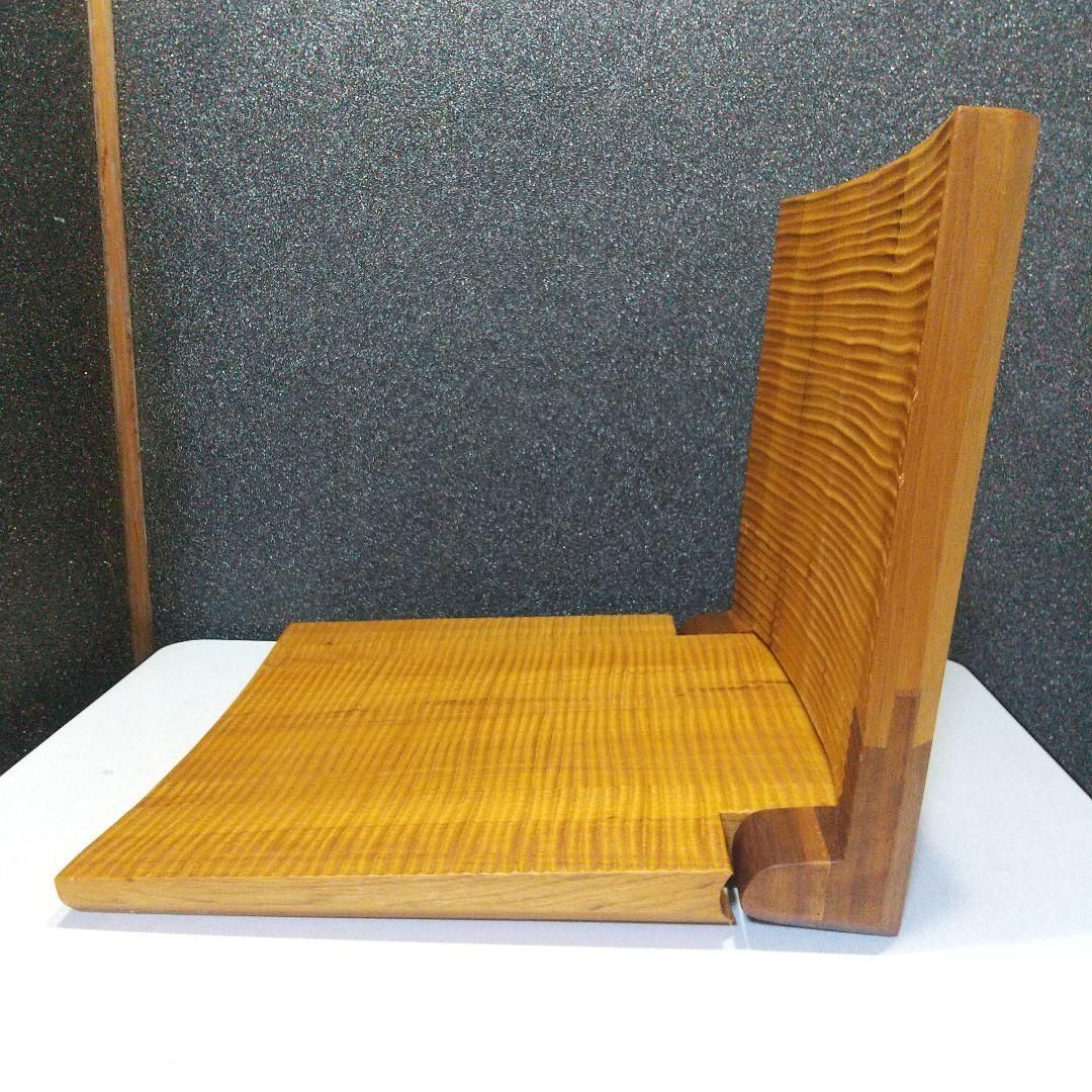 木製 折り畳み座椅子 民芸 家具 和モダン 手彫り工芸 スタイリッシュ