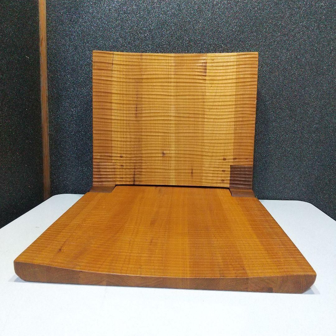 中古】木製 折り畳み座椅子 民芸 家具 和モダン 手彫り工芸