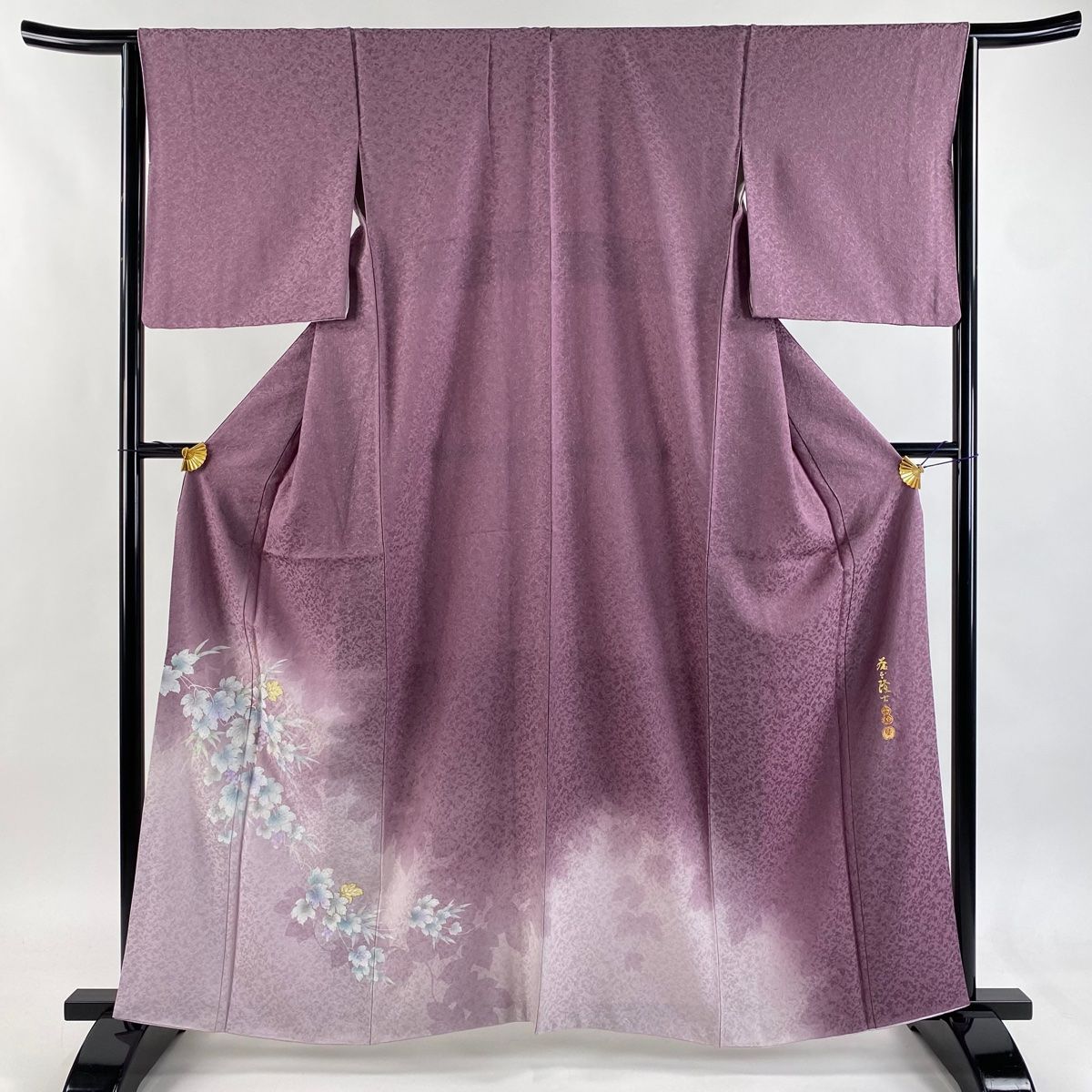 大塚ブランド謹製【摺疋田蔦葡萄⭐️京友禅小紋】灰桜色 ライトピンク 大塚ブランド謹製【摺疋田蔦葡萄⭐️京友禅小紋】灰桜色 ライトピンク