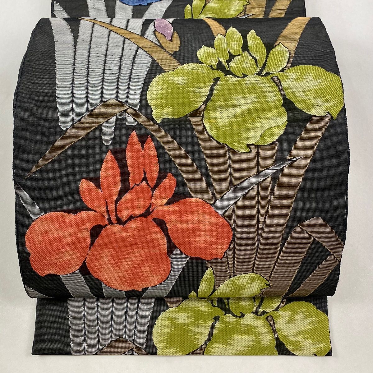 正絹 夏帯 六通袋帯【草花 ラメ】　No.1745 正絹 夏帯 六通袋帯【草花 ラメ】 No.1745