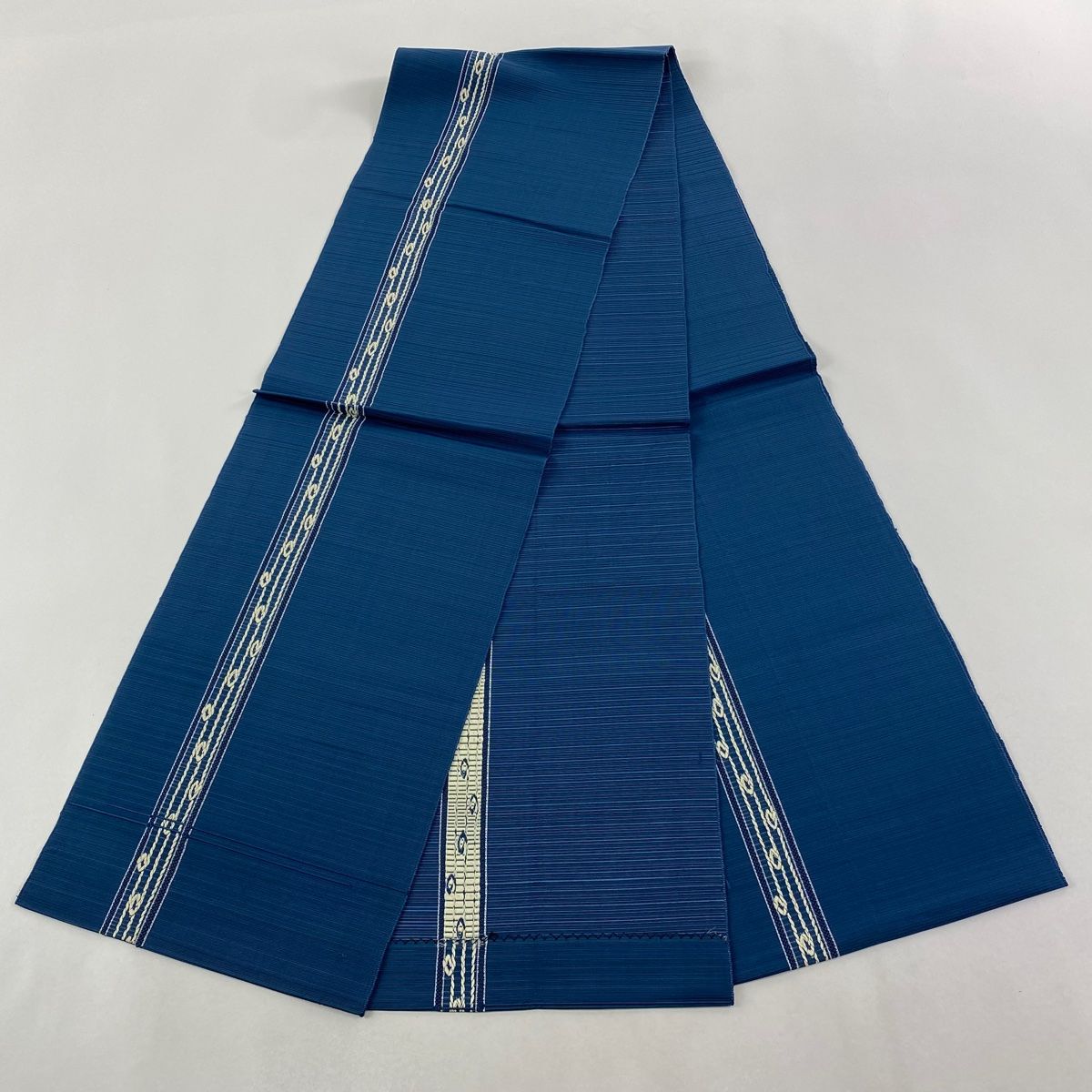 名古屋帯 秀品 八寸名古屋帯 縞 幾何学 藍色 正絹 【中古】 - メルカリ