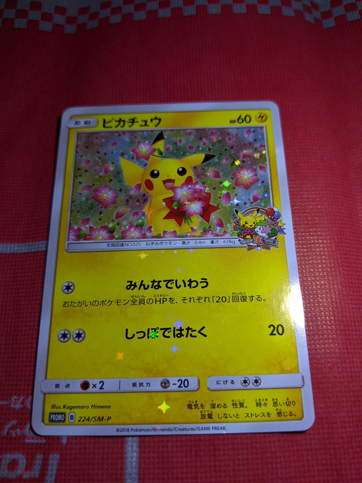 ポケモンカード ピカチュウ 224/SM-P みんなでいわう ポケモンセンター
