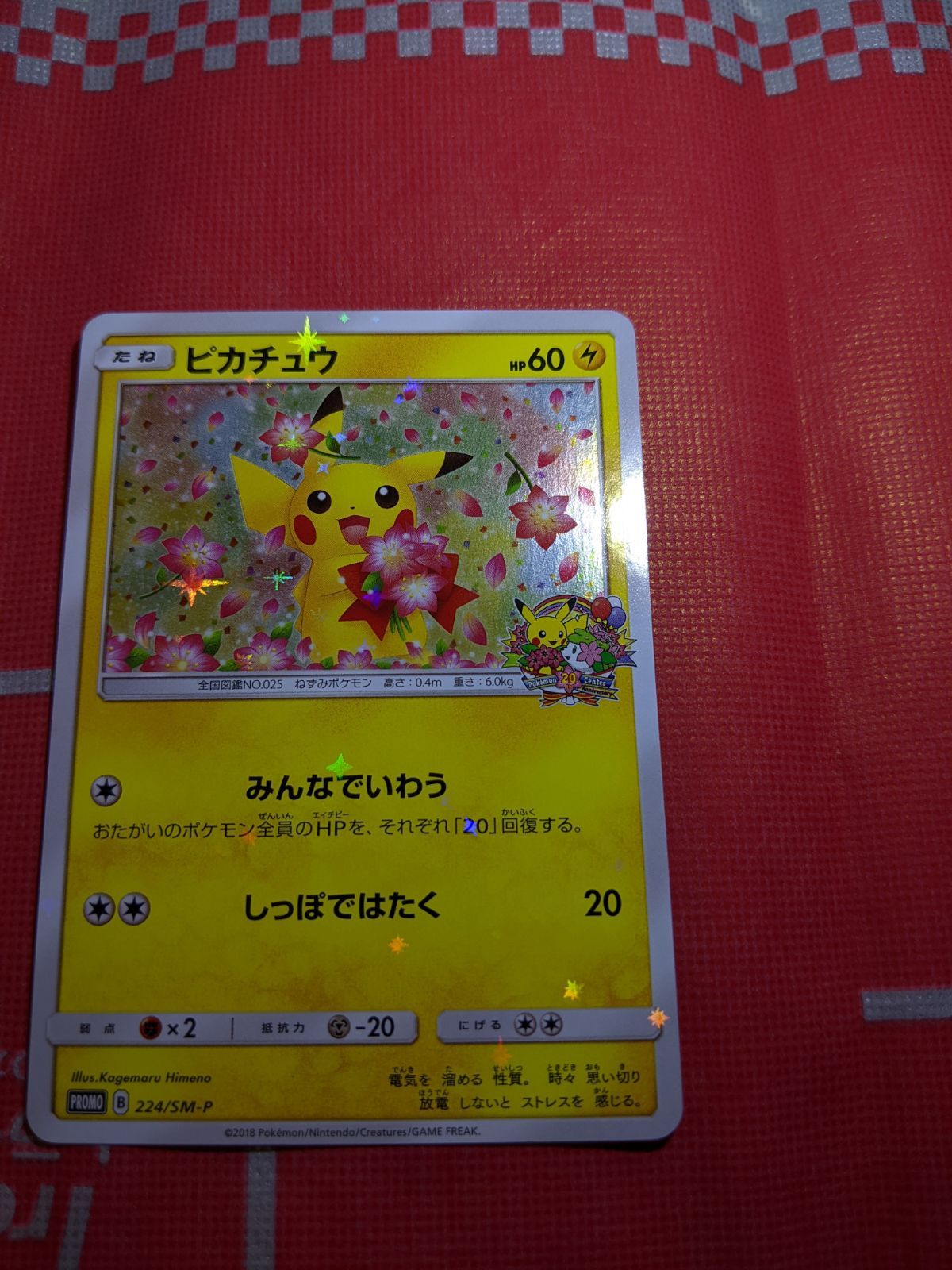 ポケモンカード ピカチュウ 224/SM-P みんなでいわう ポケモンセンター
