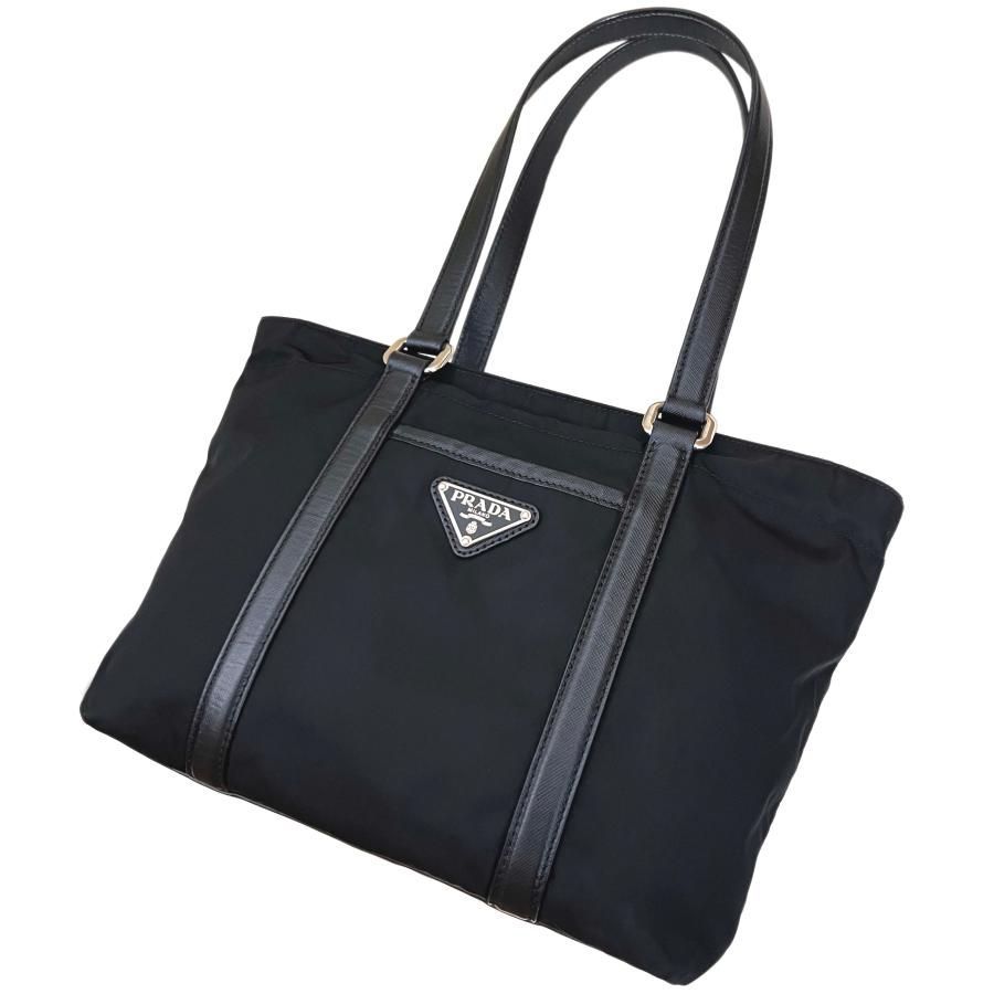 PRADA　セミショルダー　ワンショルダー　三角ロゴ　ナイロン　黒　バッグ PRADA プラダ バッグ セミショルダー 肩掛け 三角ロゴ トート レザー