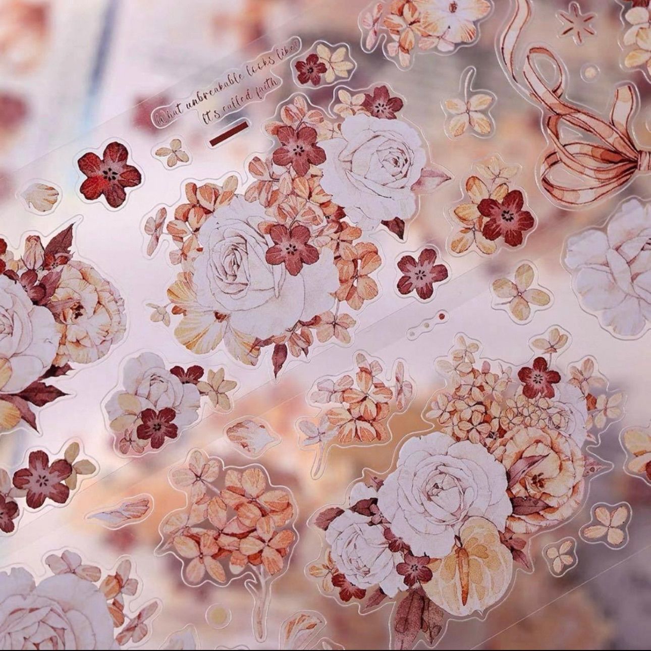 PET 茶染 ダイカット加工 6cm×6m 120cm/loop 海外マスキングテープ