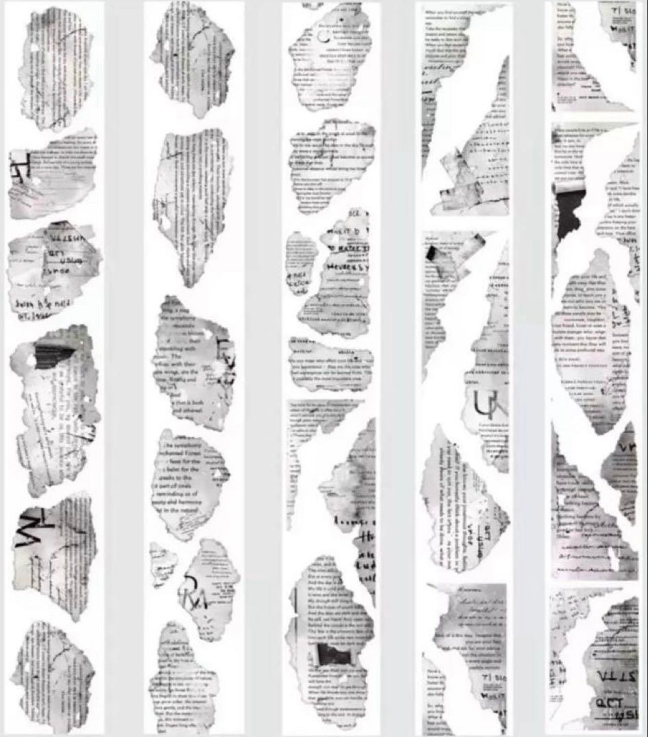 PET 旧报纸 ダイカット 7cm×5m 海外マスキングテープ 海外マステ 英字