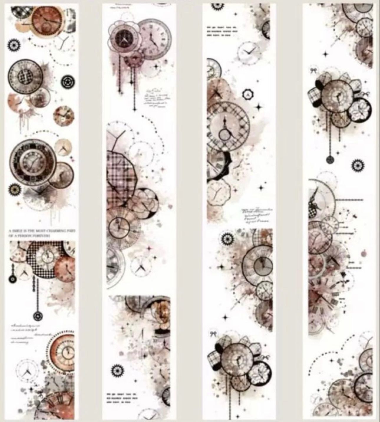  雾面 时钟 ダイカット 6 cm 5 m 海外マスキングテープ 海外マステ 時計 マスキングテープ テープ マスキングテープ