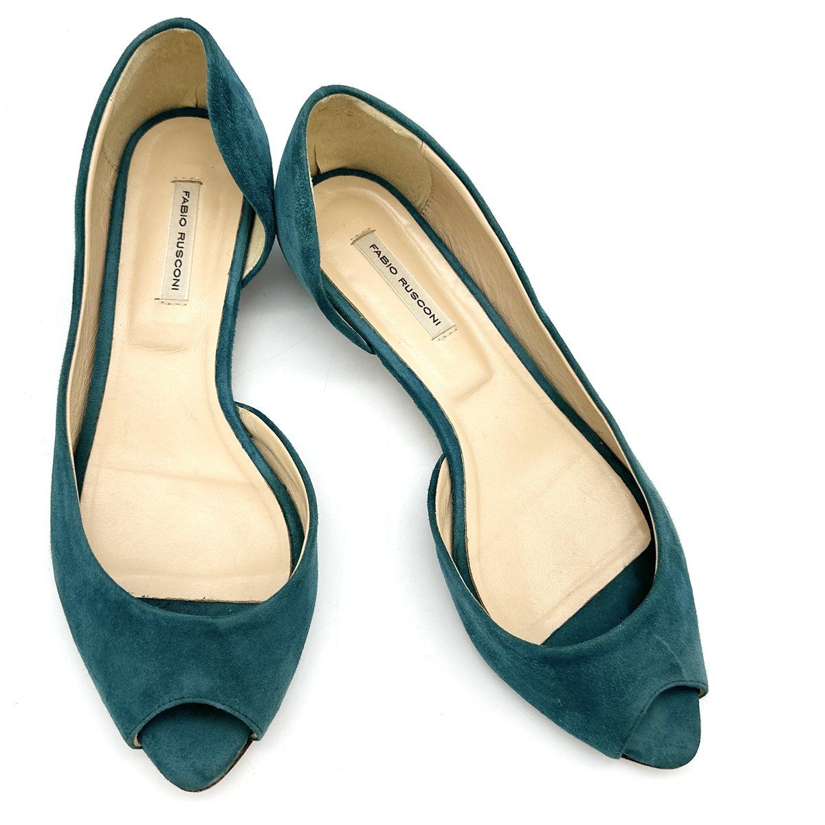 新品未使用FABIO RUSCONIスエードフラットパンプス ○ファビオルスコーニ FABIO RUSCONI フラットパンプス （ブラック