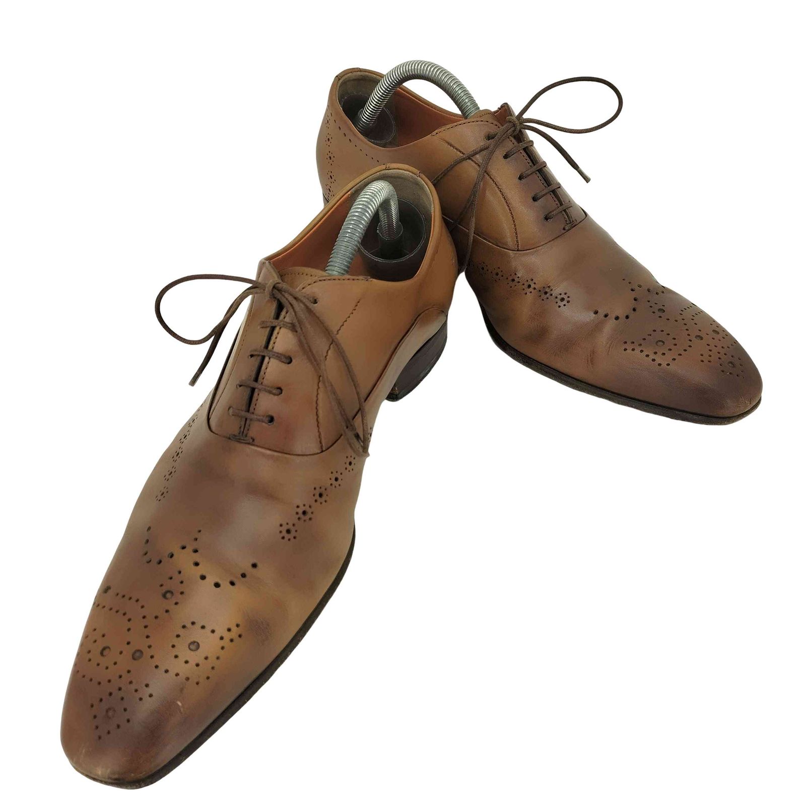 SANTONI 革靴 グラデーション メダリオン レースアップシューズ 内羽根 SANTONI 革靴 グラデーション メダリオン レースアップシューズ 内羽根