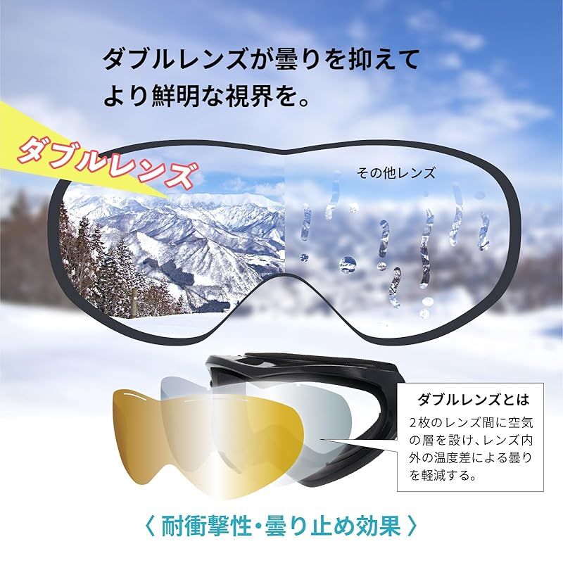 [藤田光学] スノーゴーグル UVカット 眼鏡対応 メガネ対応 ミラーレンズ ダブルレンズ メンズ レディースオーシャンパシフィック 防雪 防眩 防風 防寒 (パープル) 1 スノーゴーグル UVカット 眼鏡対応 メガネ 雑誌 スノボゴーグル