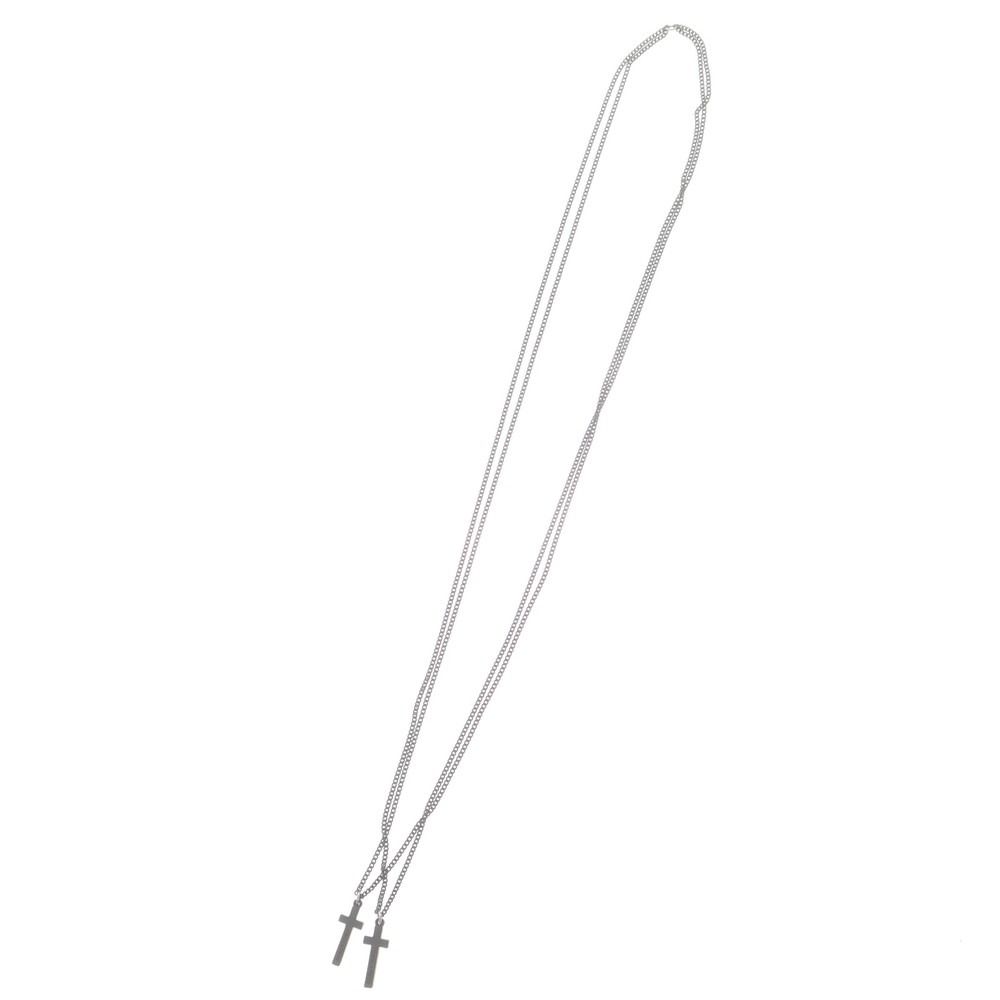 新品】ディースクエアード DSQUARED2 2連 クロス ネックレス ブラック