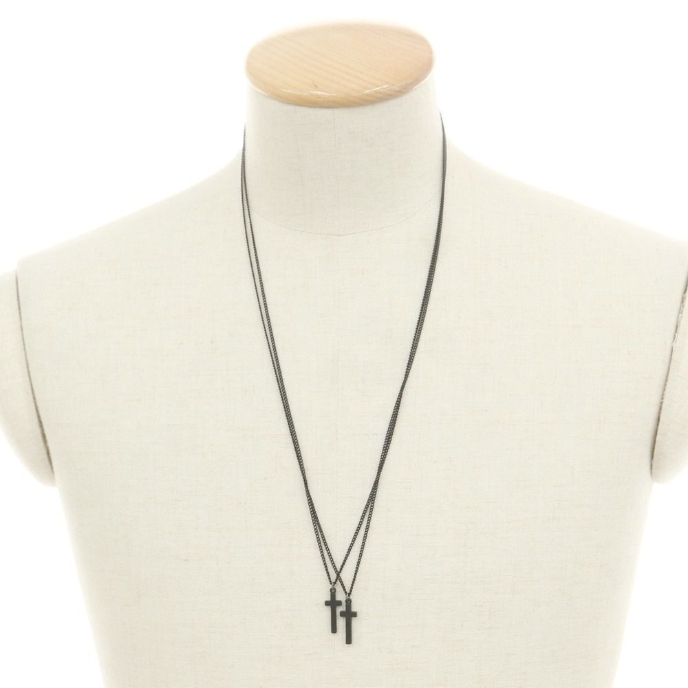 DSQUARED2 ネックレス 十字架クロス 2連 ブラック 新品】ディースクエアード DSQUARED2 2連 クロス ネックレス ブラック