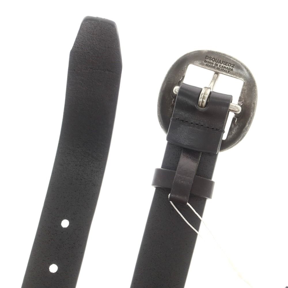 新品】ディースクエアード DSQUARED2 レザー ベルト ブラック【サイズ
