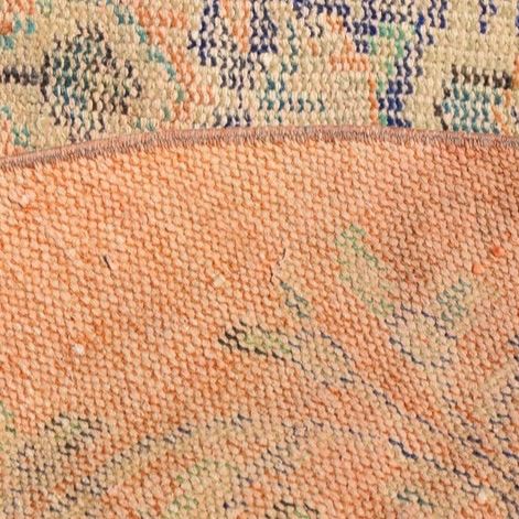 大判サイズ】トルコヴィンテージラグ ラウンド オレンジ メダリオン