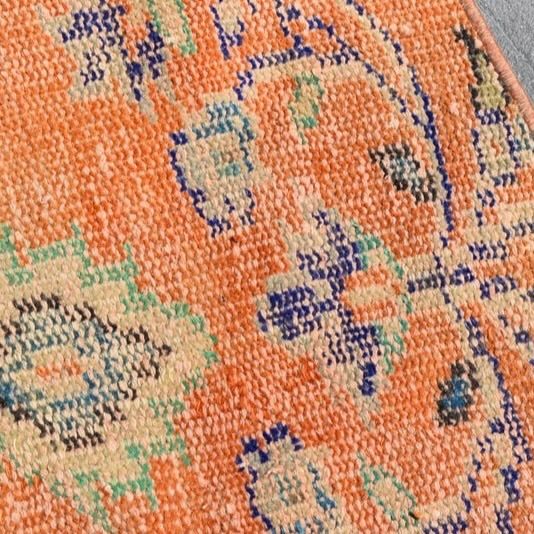 大判サイズ】トルコヴィンテージラグ ラウンド オレンジ メダリオン