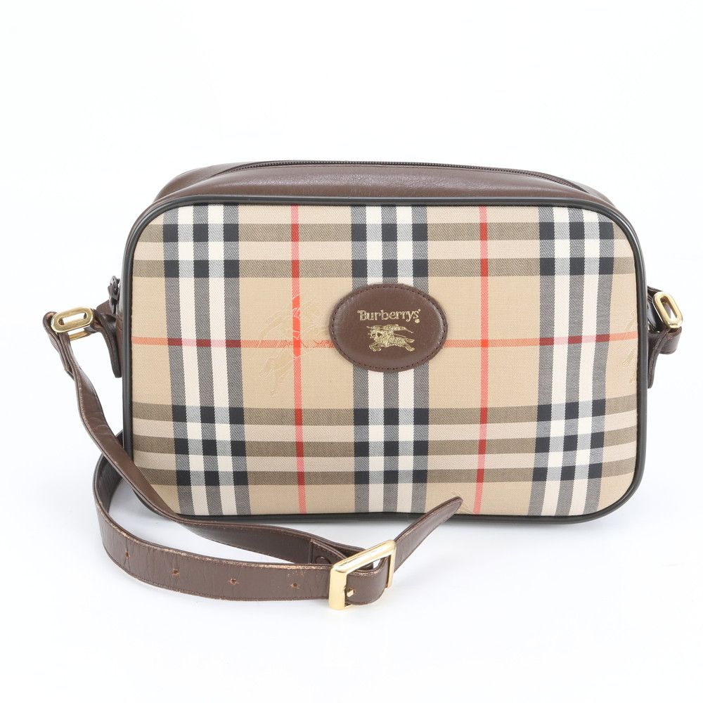 極美品 バーバリー ノバ チェック シャドーホース レザー ショルダー
