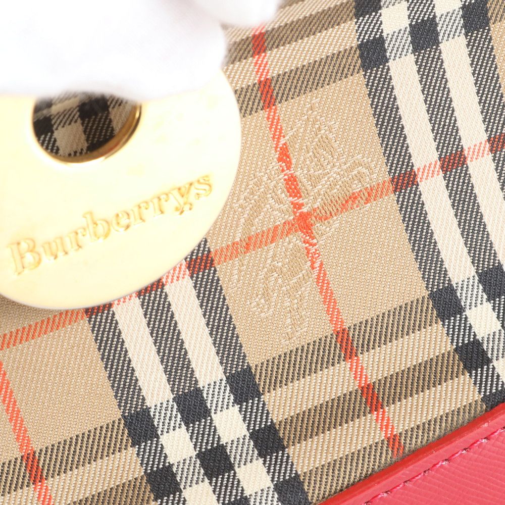 BURBERRY ベルト ノバチェック シャドーホース ゴールド金具 レザー