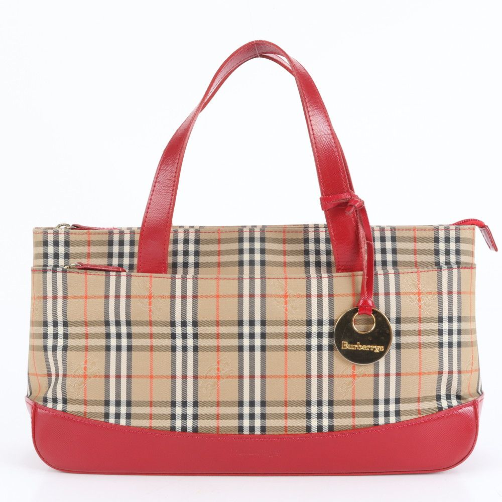 美品 バーバリー ノバ チェック シャドーホース レザー 肩掛け トート