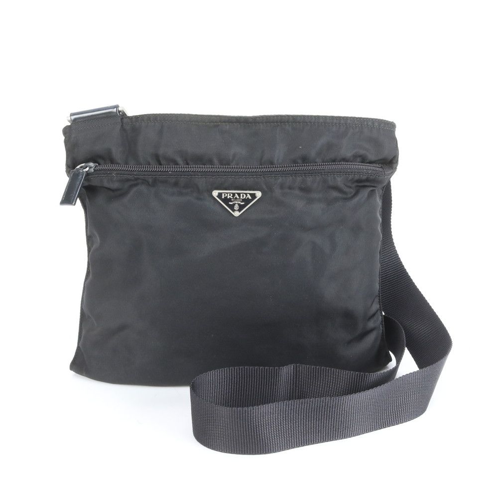 美品 プラダ テスート ナイロン 三角 トライアングル ロゴ ショルダー