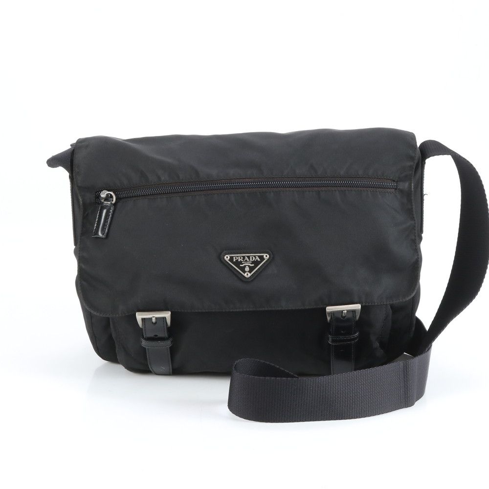 極美品 プラダ テスート ナイロン 三角ロゴ レザー ショルダーバッグ