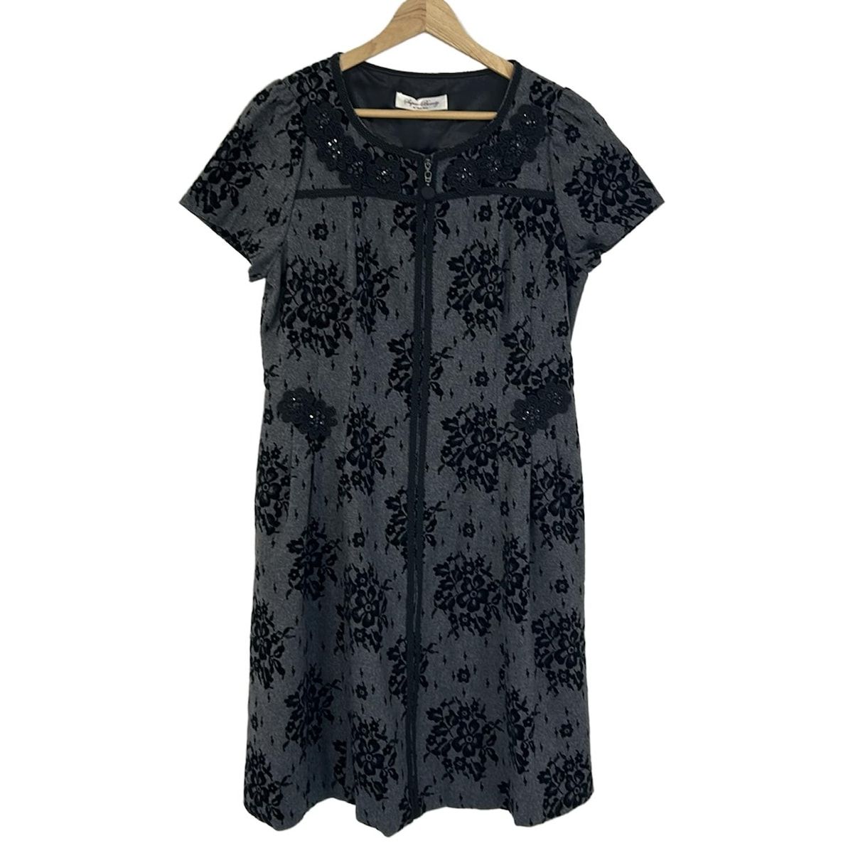 Super Beauty ベージュ 半袖ワンピース 42 スーパービューティー