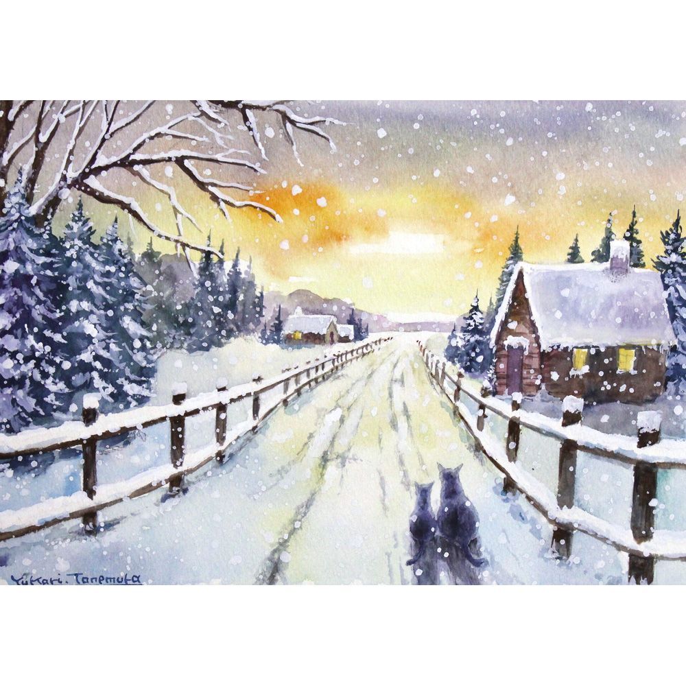 原画）寒花の道【SMサイズ／水彩画／#2844】 - メルカリ