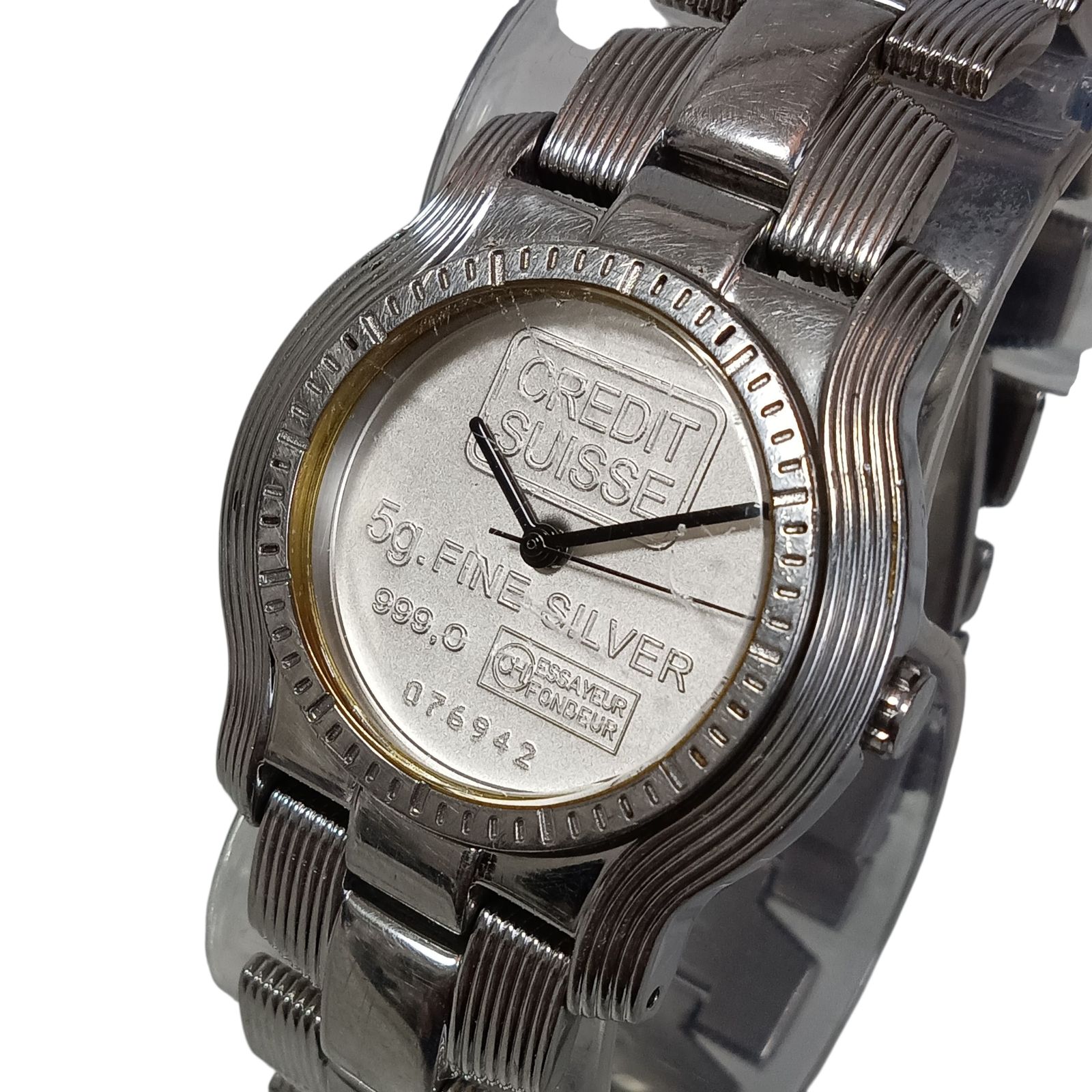 稼働 良品】1119-3 CREDIT SUISSE 5g FINE SILVER 999.0 クレディ