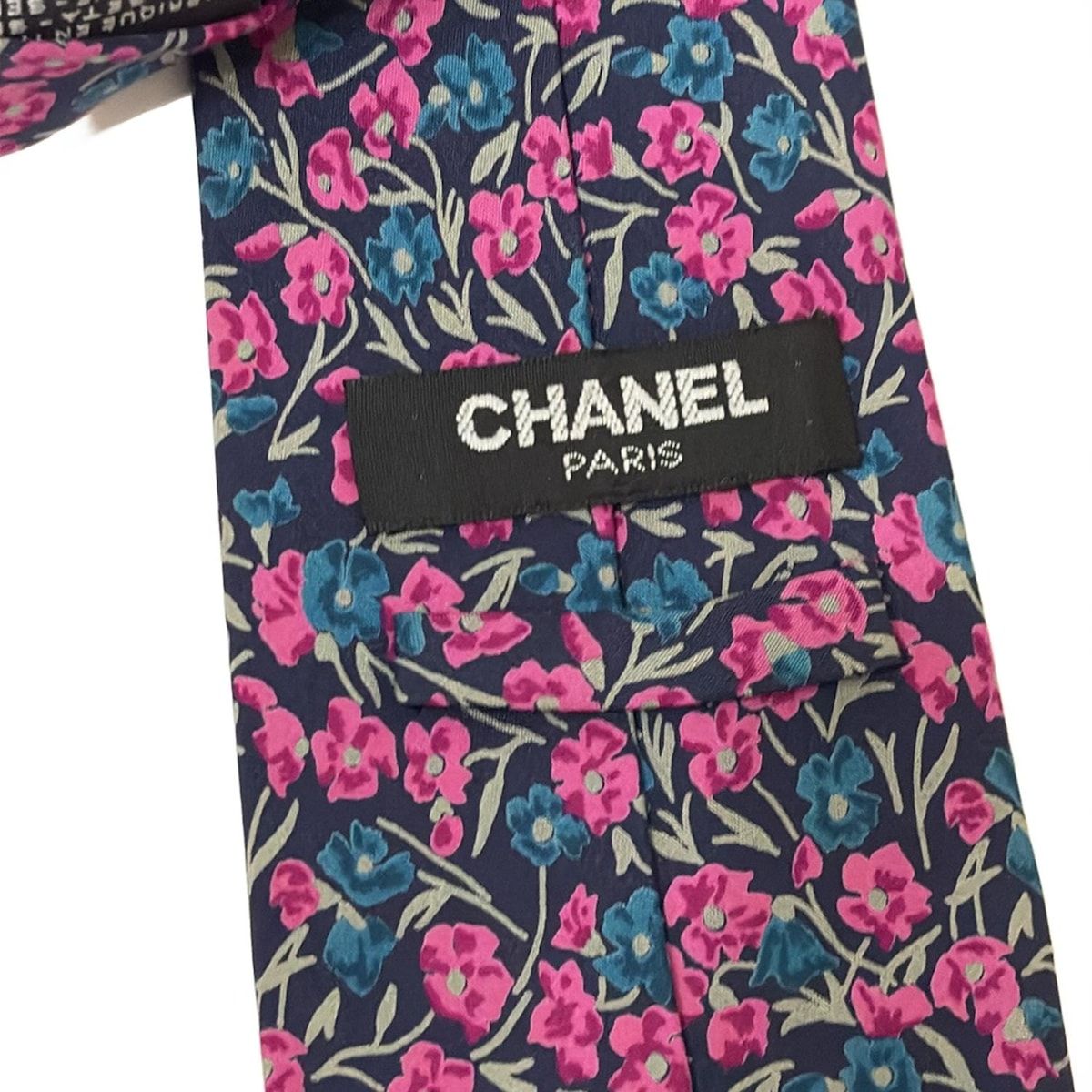 CHANEL(シャネル) ネクタイ メンズ美品 - ピンク×ブルー×ダーク