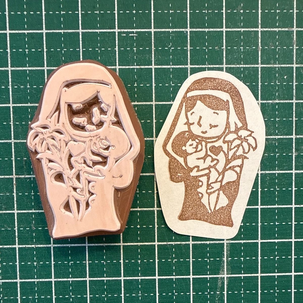 クリスマス 聖母マリア消しゴムはんこ【再販】 - メルカリ