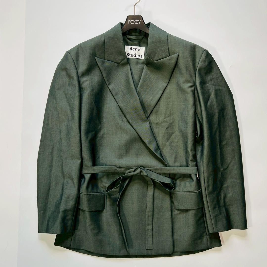 美品 アクネストゥーディオズ ダブルブレスト ジャケット カーキ
