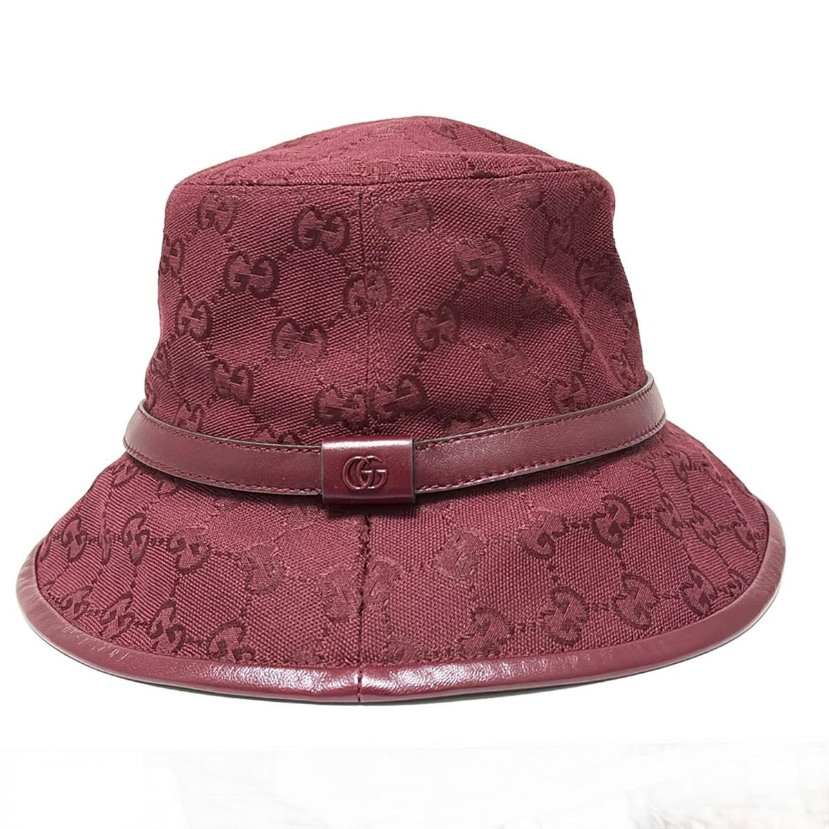 GUCCI(グッチ) ハット 58新品同様 GGマーモント 833280 ボルドー GG柄