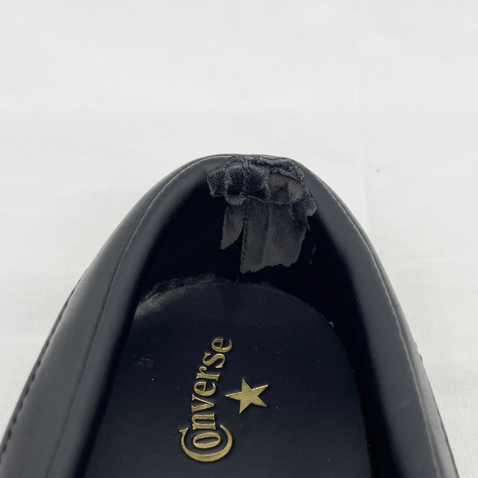 訳あり コンバース クップローファー 25.0 ブラック タッセル