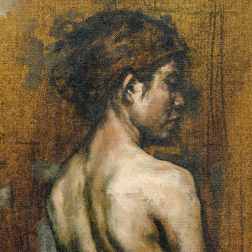 真作】【WISH】佐藤照雄「裸婦 エチュード」油彩 10号 1978年作 証明