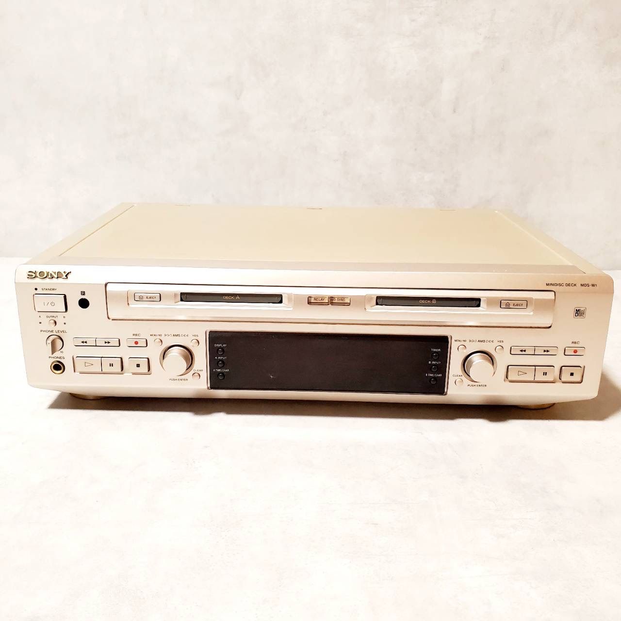 動作確認済み】SONY ソニー MDS-W1 ダブルMDデッキ MDレコーダー 録音