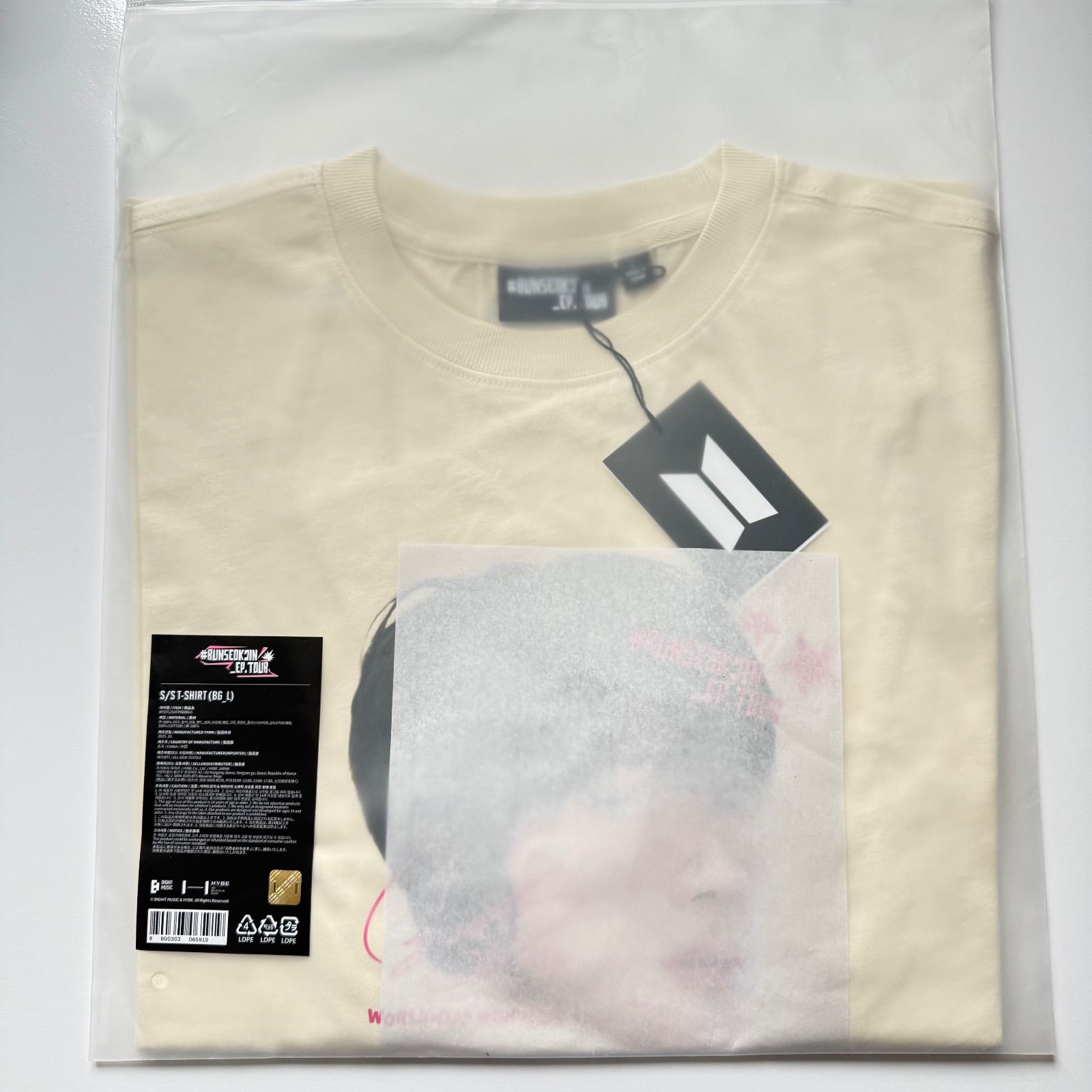 BTS ジン JIN RUNSEOKJIN 韓国 限定 顔 tシャツ S M L XL サイズ 公式