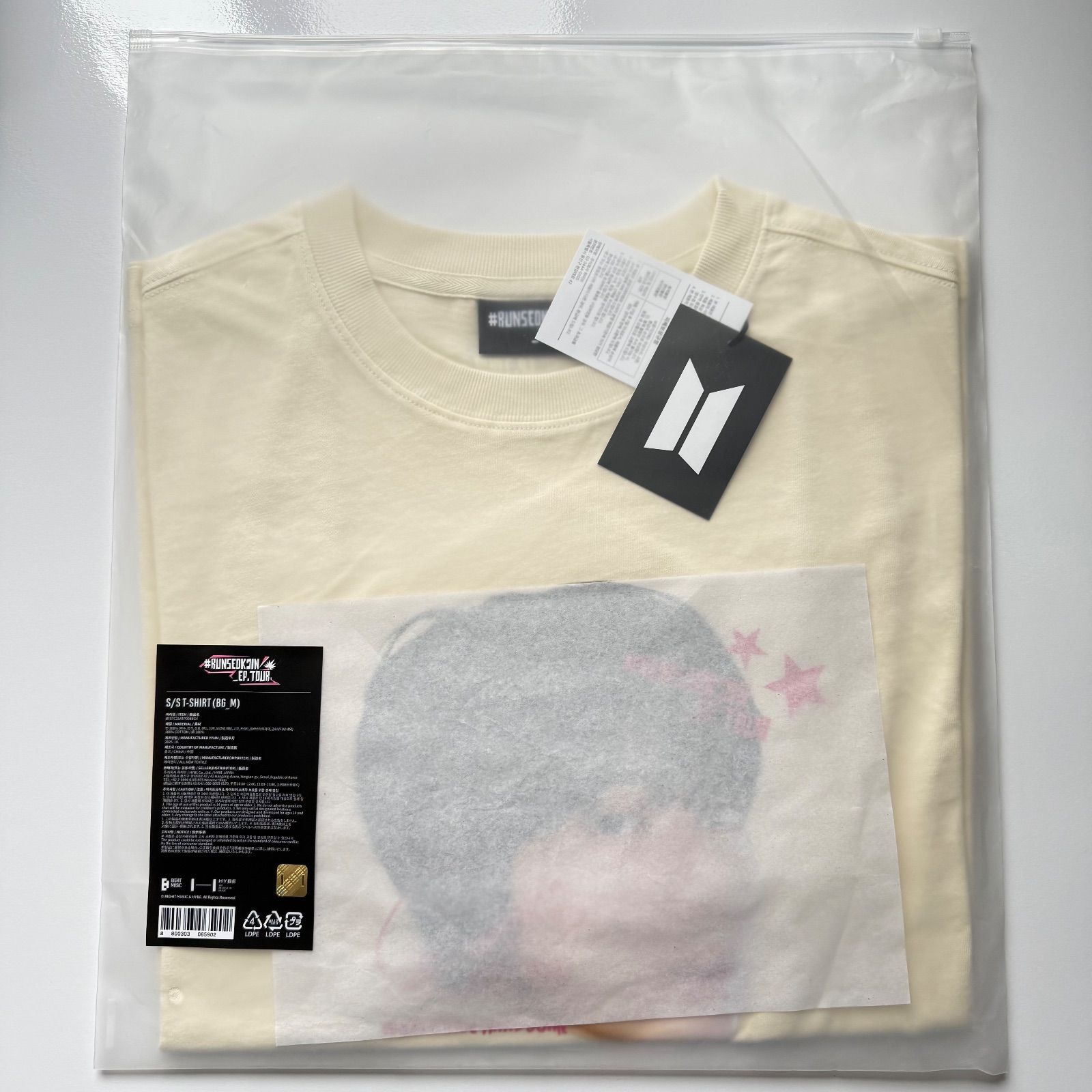 BTS ジン JIN RUNSEOKJIN 韓国 限定 顔 tシャツ S M L XL サイズ 公式