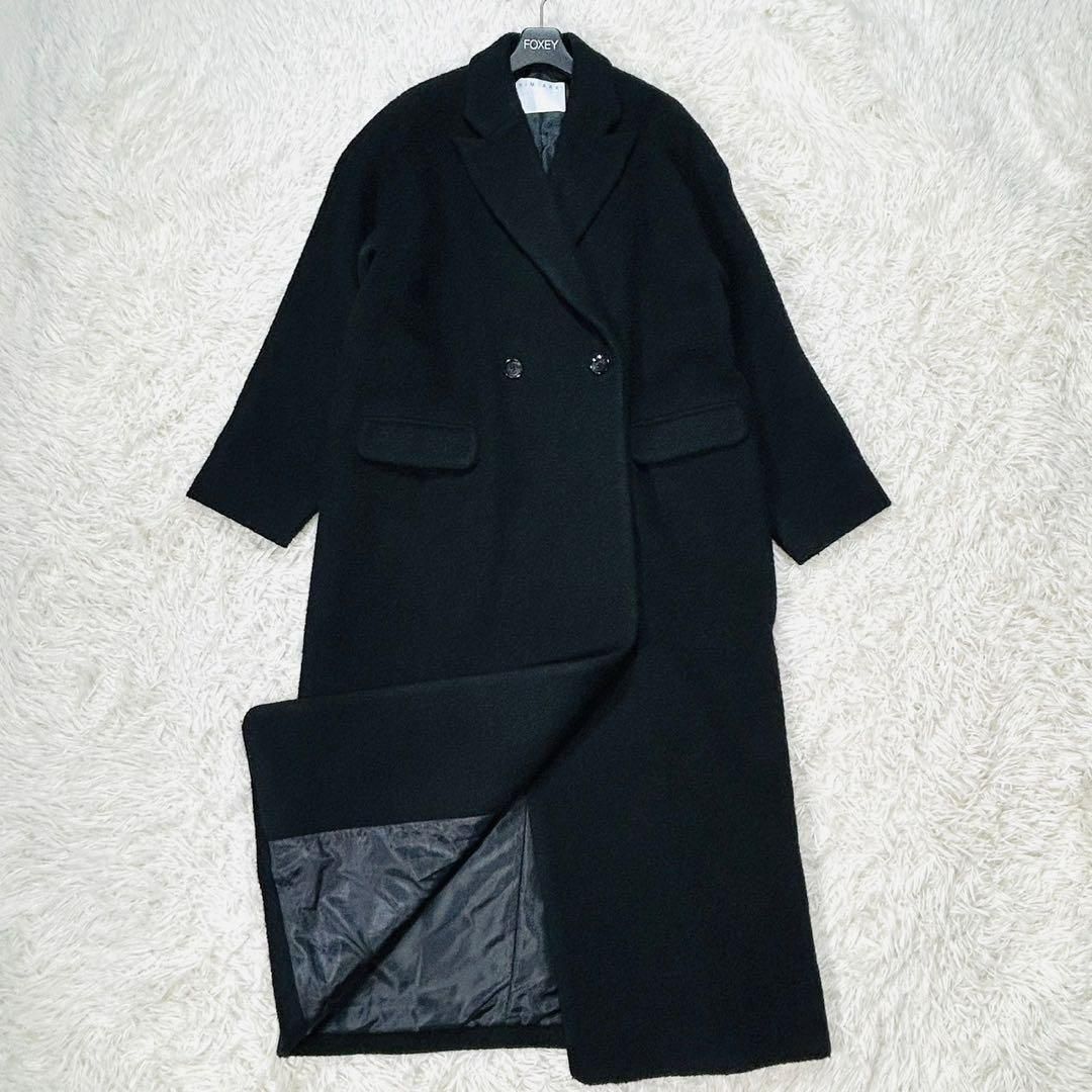 美品 RIM.ARK リムアーク Recycle wool over CT BLACK ロングコート