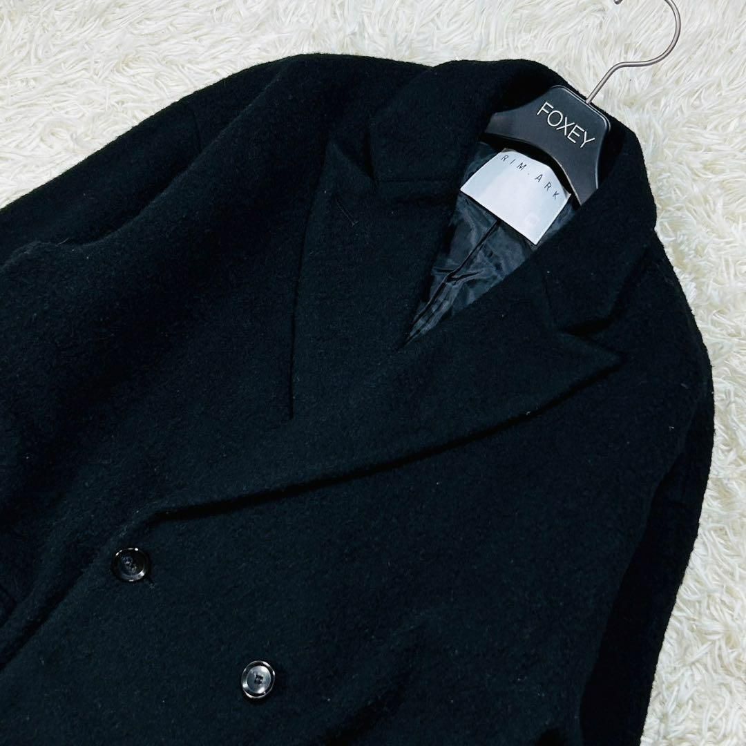 美品 RIM.ARK リムアーク Recycle wool over CT BLACK ロングコート