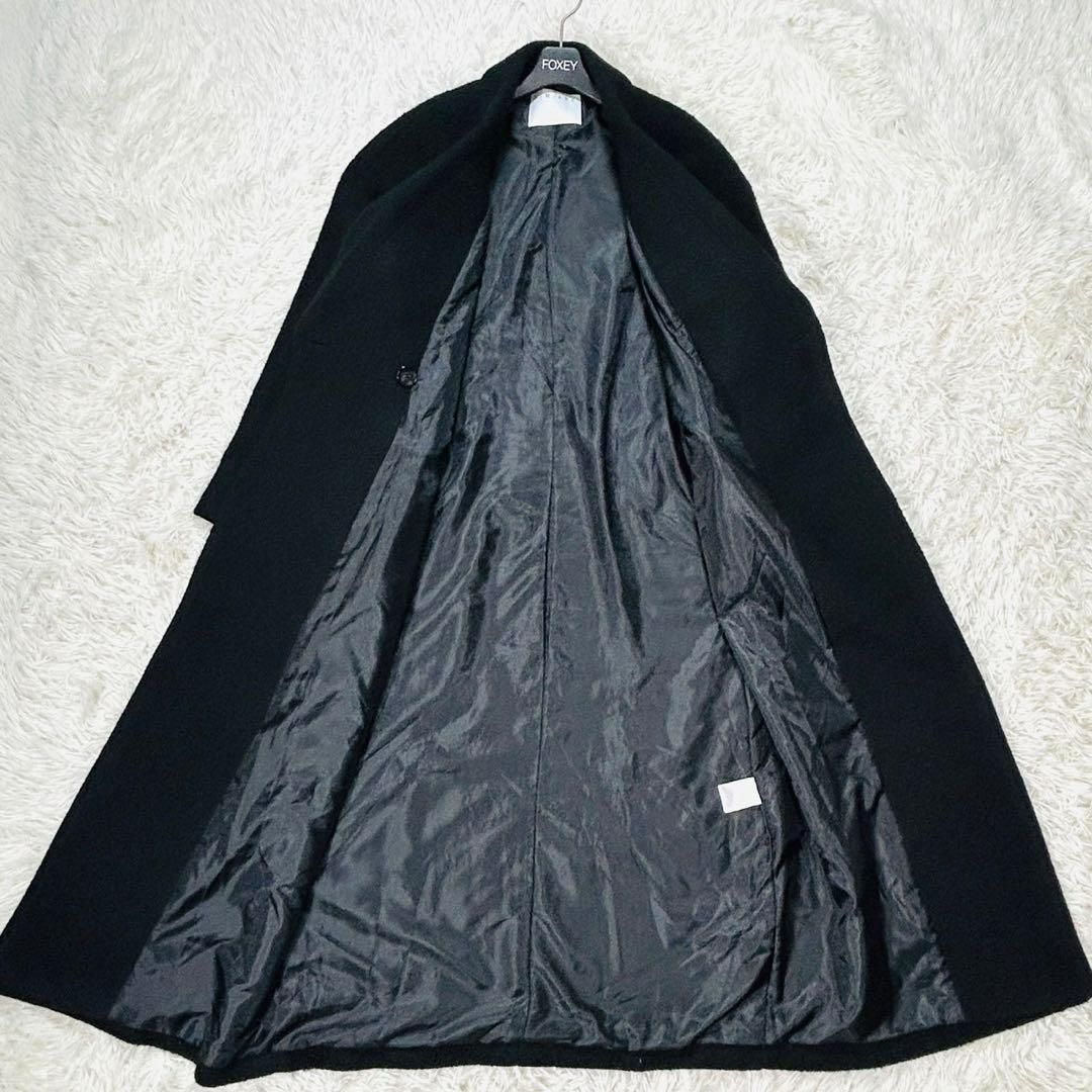 RIM.ARK リムアーク　ウール混合 ブラック ロングコート ベルト付き RIM.ARK リムアーク ウール混合 ブラック ロングコート ベルト付き RIM