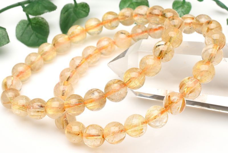 最高品質　超希少入手困難　黄金の輝き　タイチンルチルのブレス 至高の逸品】☆超透明な巨珠！☆絶大な存在感！☆黄金の輝き＆ルチル