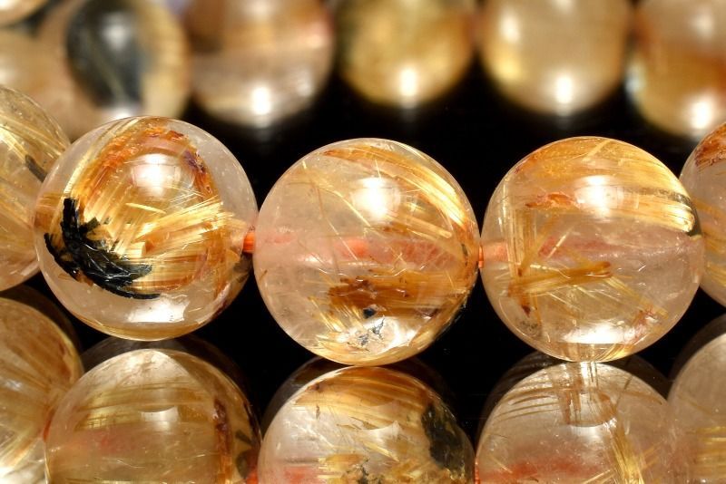 1点物】母岩入り！ ヘマタイトインタイチンルチルクォーツ 10-10.5mm